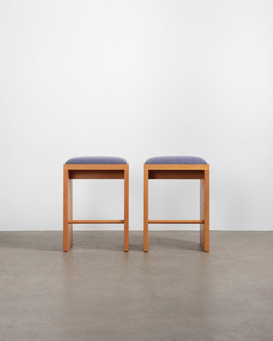 Hamptons Counter Stool - VG Douglas Fir with Periwinkle Felt